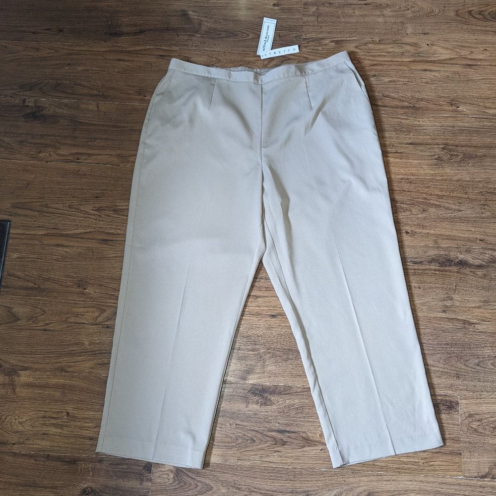ALFRED DUNNER Womens Tan Beige Classic Pants Size 24W NEW